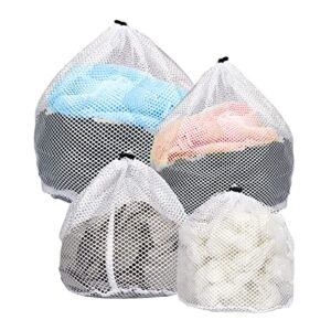 classycoo mesh laundry bags, 4pcs wash bag for underwear and lingerie, net laundry bag,laundry bags mesh wash bags, lingerie bags for washing delicates, delicates bag for washing machine（4 sizes）