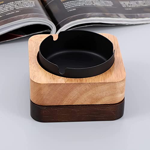 Cool wooden outdoor ashtrays for cigarettes patio with a Stainless Steel FriyGardcn Cute square ashtray for weed for Outdoor or Indoor