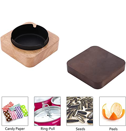 Cool wooden outdoor ashtrays for cigarettes patio with a Stainless Steel FriyGardcn Cute square ashtray for weed for Outdoor or Indoor