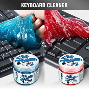 DNA MOTORING TOOLS-00147 (2 Pack) Car Cleaning Jelly Auto Detailing Tool Universal Clean Gel Auto Vent Air Interior Home & Office Electronics Keyboard Cleaner (2 Units),Blue+Red