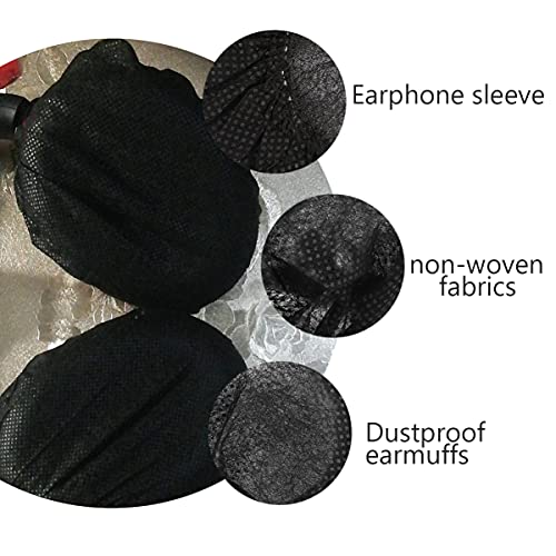 Healifty Headphone Ear Covers 100pairs Non- Earcup Most Stretchy Fit Headphone Fabric Earpad Cover Woven Disposable Headphones of Earpads on Sweatproof Sleeve Headphone Earpads