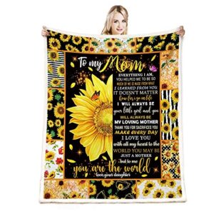 cyrekud sunflower gifts for mom blanket,mom birthday gifts sunflower throw blanket,gift for mom from daughter lightweight soft warm cozy fuzzy throws blankets for home bedroom sofa 50"x 60"