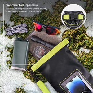 Pelican - Marine Series - IP68 Waterproof Floating Pouch + Roll Top Dry Bag (2L) - Black/Hi Vis Yellow