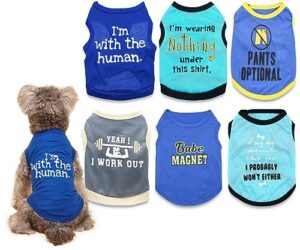 6 pack boy dog clothes for boys small dog shirts puppy t shirt for small dogs boy clothes dogs t-shirt chihuahua yorkie clothes