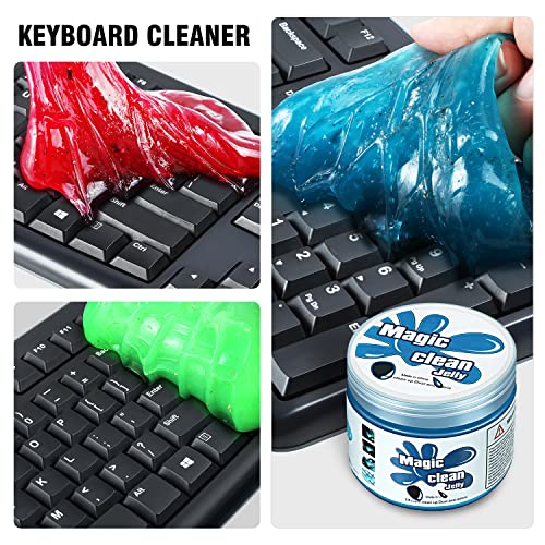 DNA MOTORING TOOLS-00149 Car (3 Pack) Cleaning Jelly Auto Detailing Tool Universal Clean Gel Auto Vent Air Interior Home & Office Electronics Keyboard Cleaner (3 Units),Blue+Red+Green