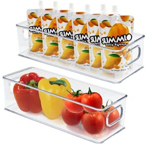 refrigerator pantry organizers stackable fridge organizer bins food storage for freezers, kitchen, countertop and cabinets - clear plastic household storage containers (2 pack)