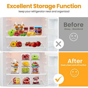 Refrigerator Pantry Organizers Stackable Fridge Organizer Bins Food Storage for Freezers, Kitchen, Countertop and Cabinets - Clear Plastic Household Storage Containers (2 Pack)