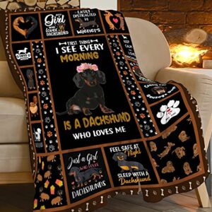 dachshund blanket dachshund dog throw blanket super soft flannel cozy cute cartoon pet blankets warm lightweight plush fleece blankets for sofa couch bed gift for kids adults 50"x40"