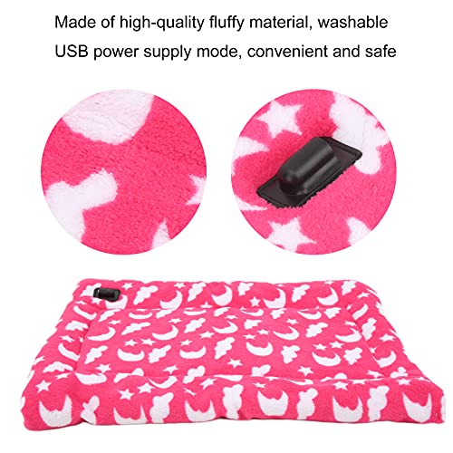 USB Heated Pet Mat,Washable Pet Heating Pad, Flannel Electric Heating Pad, Indoor Warming Mat, Dog Heating Pad, Electric Pads Pet Supplies for Small Dog Cat (25 * 35 A)