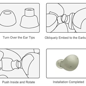 ALXCD Eartips Compatible with Galaxy Buds 2 SM-R177 Earbuds, S/M/L 6 Pairs Soft Silicone Earbuds Tips Eartips Replacement Silicon Tips, Compatible with Galaxy Buds2 Earbuds SM-R177, Olive sml