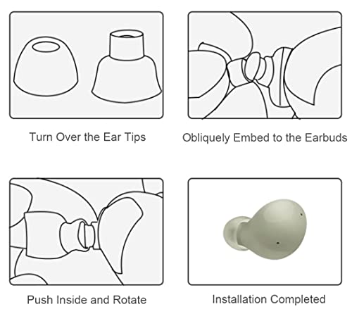 ALXCD Eartips Compatible with Galaxy Buds 2 SM-R177 Earbuds, S/M/L 6 Pairs Soft Silicone Earbuds Tips Eartips Replacement Silicon Tips, Compatible with Galaxy Buds2 Earbuds SM-R177, Olive sml