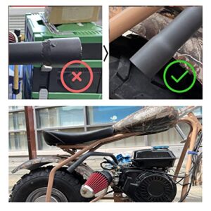 Upgrade Exhaust with Muffler For Coleman Powersports CT200U BT200X CT200u-ex,212cc 196cc/6.5HP Go Kart and Gas Mini Bike Black