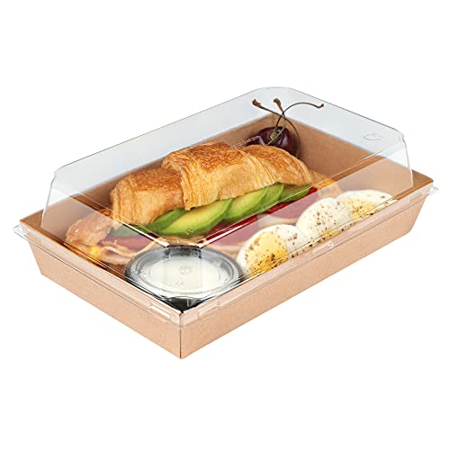 Restaurantware Matsuri Vision Clear Plastic Lid - Fits Medium Sushi Tray - 100 count box