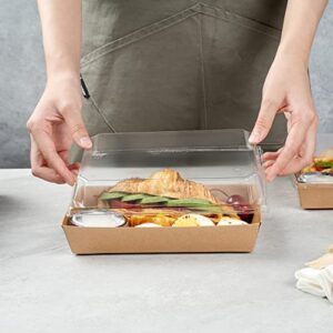 Restaurantware Matsuri Vision Clear Plastic Lid - Fits Medium Sushi Tray - 100 count box