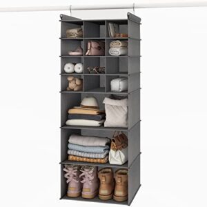 fixwal hanging closet organizer storage 15 section clothes drawers & shoe shelves space saving clothes shoes accessories holder & storage for bedroom nursery cloakroom or rvs