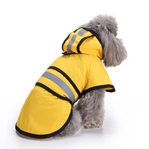 HonpraD Compression Vest for Dogs and Small Large Hooded Raincoat Medium Reflective Dog Raincoat Pet Pet Clothes (Yellow, XXL)