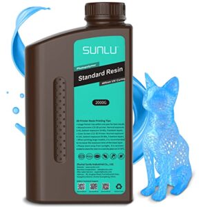 SUNLU 3D Printer Resin 2KG Clear Blue & SUNLU 3D Printer Resin 2KG Clear Red,2000g Standard Photopolymer 405nm UV Curing Resin for 4K/8K LCD/DLP/SLA Resin 3D Printer