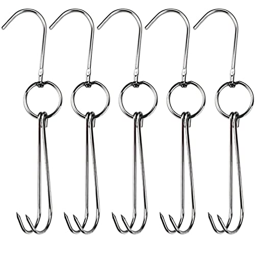 Cabilock Meat Hook Outdoor Grill Outdoor Grill 5pcs Chinese Bacon Hanging Hooks Sausage Hooks Kitchen Meat Fish Hooks Roast Duck Hook Outdoor Grills Metal Hangers Metal Hangers Multitools