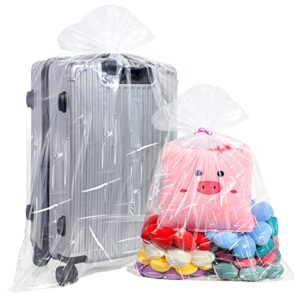 30 pcs 32 x 41 inch 39 x 59 inch large clear plastic storage bags giant jumbo dustproof moistureproof bags clothes blanket storage bags for moving space saving packing trash travel luggage, 2 mil