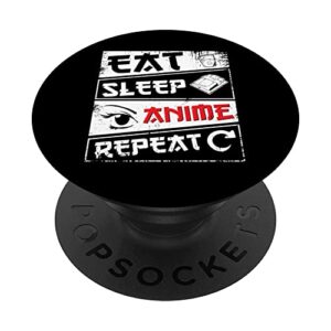eat sleep anime repeat anime costume anime popsockets swappable popgrip