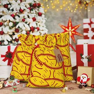 Drawstrings Christmas Gift Bags Baseball-Tennis-Strategy-Pattern Presents Wrapping Bags Xmas Gift Wrapping Sacks Pouches Medium