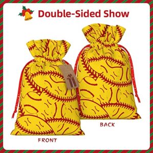 Drawstrings Christmas Gift Bags Baseball-Tennis-Strategy-Pattern Presents Wrapping Bags Xmas Gift Wrapping Sacks Pouches Medium