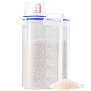 hnnjck 3 liter rice storage container rice dispenser, 5lbs cereal/flour/sugar/dry food/oatmeal containers with lids for pantry & kitchen, plastic air tight pet/dog/cat food storage container