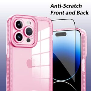 MZELQ Compatible with iPhone 14 Pro Max Case Bling Glitter Cute Cover, Shockproof Cute Anti-Skid Soft Phone Case for Girls Women Full Body Protection Crystal Case -Pink
