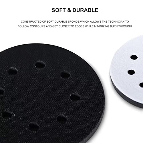 DIVSEA 2 Pack Orbital Sander Pads, 8 Holes Hook and Loop Soft Sponge Cushion Interface Buffer Pad 5-Inch