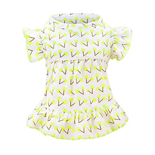 HonpraD Dog Dresses Large Pet Dresses Spring and Summer Pet Clothes Spring Cute Pet Supplies Cotton Dresses Thin Skirt