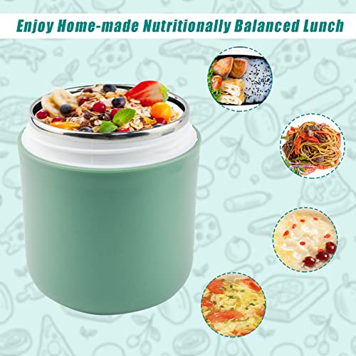 Locisne Food Thermos Lunch Jar - Vacuum Insulated Stainless Steel Food Jar with spoon, Leak-Proof Insulated Soup Container for Cool or Hot Food