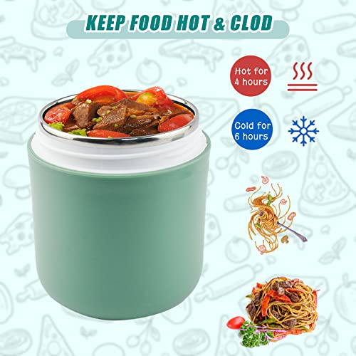 Locisne Food Thermos Lunch Jar - Vacuum Insulated Stainless Steel Food Jar with spoon, Leak-Proof Insulated Soup Container for Cool or Hot Food