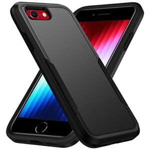 hsefo compatible with iphone se 2020/2022 case, for iphone 7/8 case, heavy duty shockproof protective black phone case for se2 / se3 / 7/8, 4.7-inch