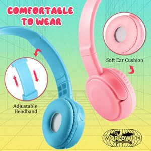 12 Pack Kids Headphones Bulk Classroom Headphones with Microphone 3.5 mm Jack Stereo Headphones Multi Color Headsets Adjustable Wired on Ear Headphones for Kids Adults School Classroom Library