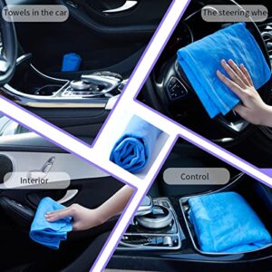 ZTFIAYUE Shammy Towel for Car Super Absorbent Drying Towel Car Soft Washing Cleaning Cloth Scratch Free Chamois Cloth for Car - 2 Pack Blue - 26" x 17"