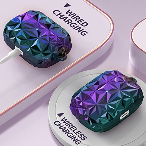 CAGOS Case, Luxury Diamond Shape Protective Cover with Beads Keychain for Airpods Pro 2 Case 2022 and iPod Pro Case 2019 Women, Multicolored