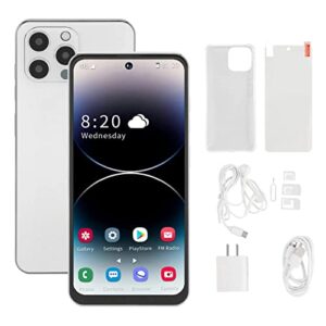 Dilwe 6.7" Pro Max 4G Unlocked Android Smartphone, Cell Phone Android 12 4GB RAM 128GB ROM, 6.7 Inch Phone with 4000mAh Battery, 8MP 16MP Cameras Support C Port Fast Charging(6.7" White)