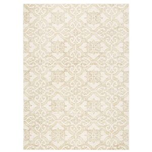 lillian lillian august tiara helene french country moroccan area rug, ivory/beige, 5'2"x7'8"