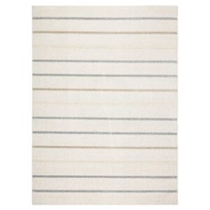 Lillian Lillian August Crescent Aris Modern Striped Area Rug, Beige/Grey/Blue, 5'2"x7'2"