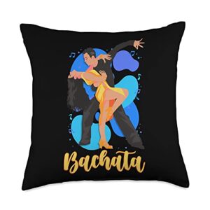 bachata apparel bachata social latin dancing dominican dancer couple throw pillow, 18x18, multicolor