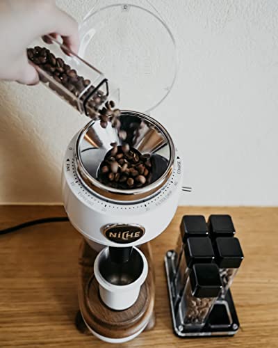 Normcore 6 Tubes Coffee Bean Cellars with Stand & Hopper - Single Dose Coffee Bean Vaults - Espresso Bean Storage Set - One-Way Exhaust Valve - Capacity 25-28g