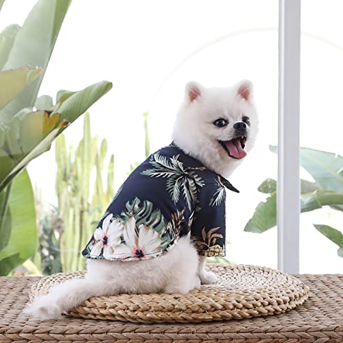 Pet Summer T Shirts Hawaii Style Floral Dog Shirt Dog Sweaters for Small Dogs Fleece Puppy Clothes Boy Girl Winter Warm Dog Sweater Extra Small Dog Clothing