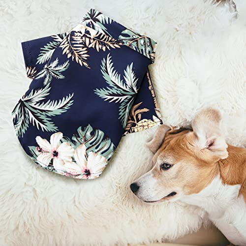 Pet Summer T Shirts Hawaii Style Floral Dog Shirt Dog Sweaters for Small Dogs Fleece Puppy Clothes Boy Girl Winter Warm Dog Sweater Extra Small Dog Clothing