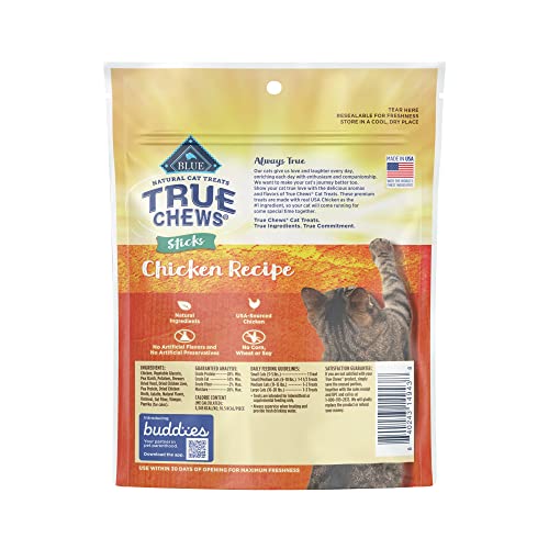 Blue Buffalo True Chews Sticks Natural Cat Treats, Chicken 3 oz Bag