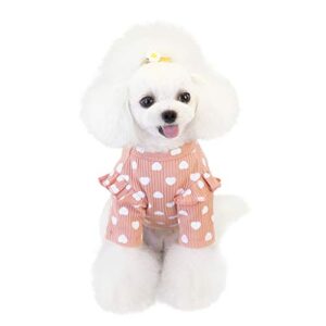 HonpraD Small Dog Fleece Sweater Girl Pajamas for Small Dogs Girl Boy Cute Warm Dog Clothes Outfit Extra Small Puppy Pjs Soft Doggie Cat Clothing Autumn pet Clothes