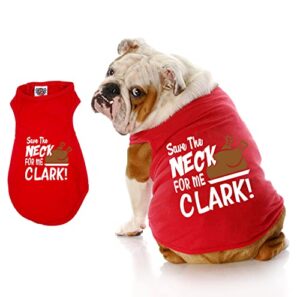 neck for me clark dog shirt, christmas dog shirt, lightweight shirt for dog, shirt for puppies to dogs 90 pounds, machine washable, clothes for dogs (xxl 28-40 lbs)