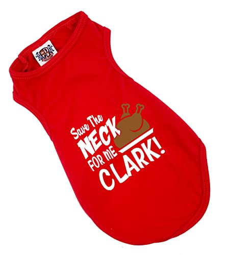 Neck for Me Clark Dog Shirt, Christmas Dog Shirt, Lightweight Shirt for Dog, Shirt for Puppies to Dogs 90 Pounds, Machine Washable, Clothes for Dogs (XXL 28-40 lbs)