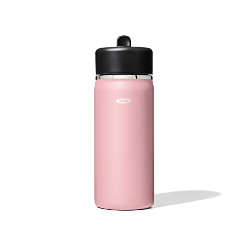 OXO Strive 16oz Wide Mouth Water Bottle with Straw Lid - Rose Quartz