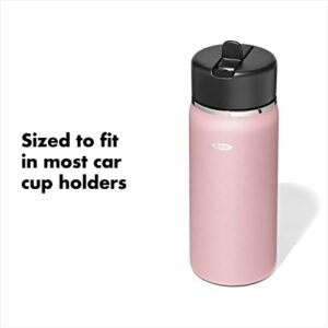 OXO Strive 16oz Wide Mouth Water Bottle with Straw Lid - Rose Quartz