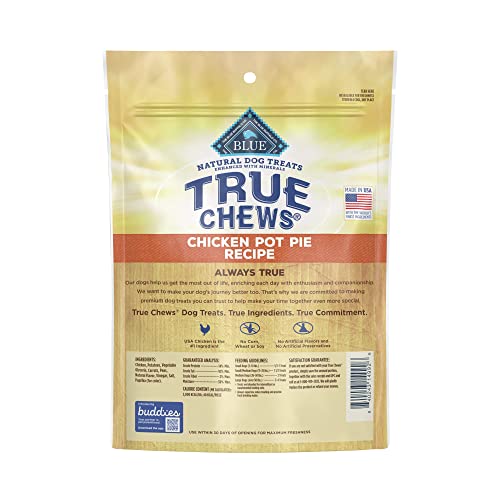 Blue Buffalo True Chews Premium Natural Dog Treats, Chicken Pot Pie 12 oz bag